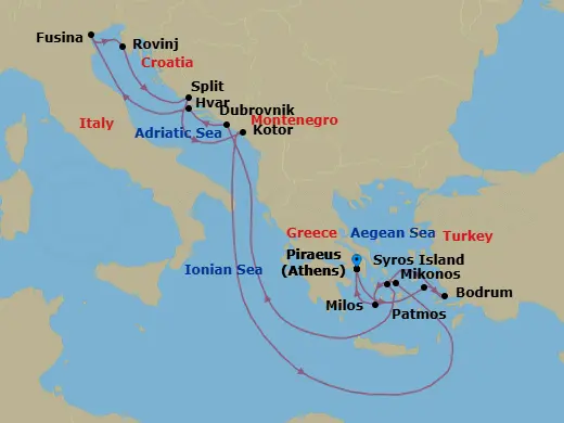 Itinerary schematic diagram