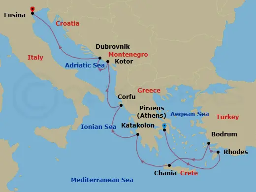 Itinerary schematic diagram