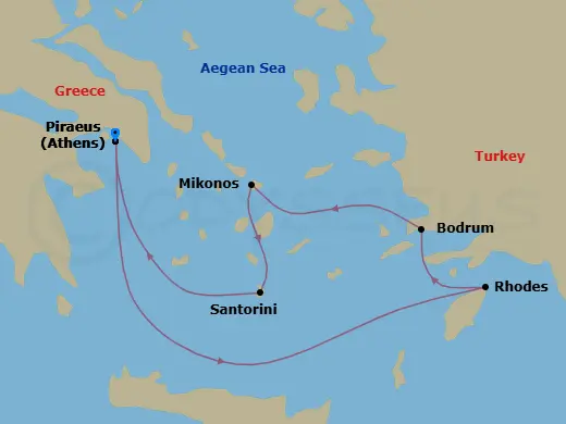Itinerary schematic diagram