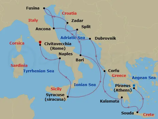 Itinerary schematic diagram