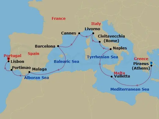 Itinerary schematic diagram