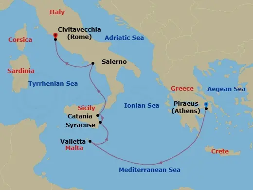 Itinerary schematic diagram