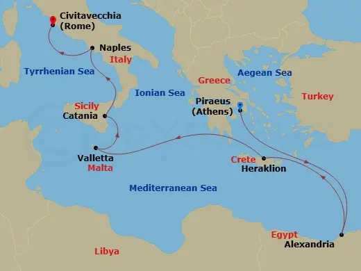 Itinerary schematic diagram