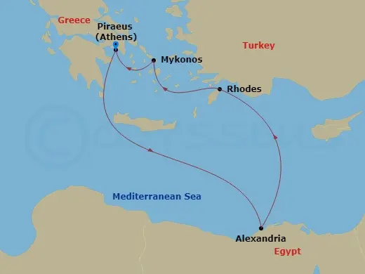 Itinerary schematic diagram
