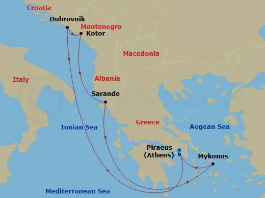 Itinerary schematic diagram