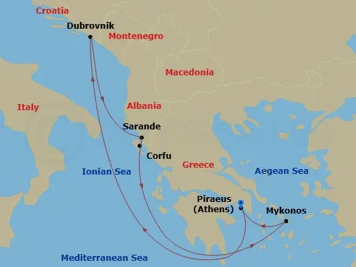 Itinerary schematic diagram