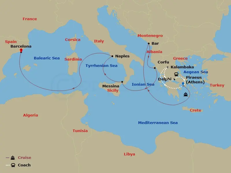 Itinerary schematic diagram