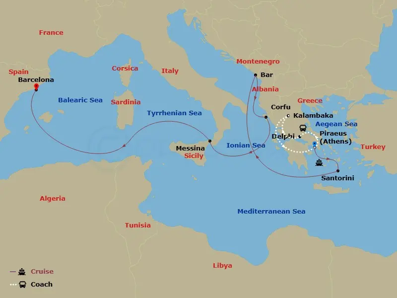 Itinerary schematic diagram