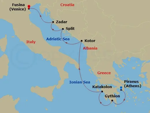 Itinerary schematic diagram