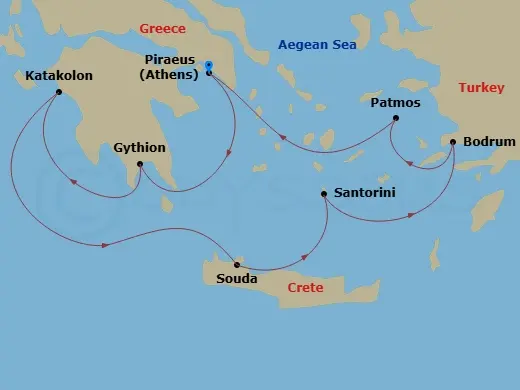Itinerary schematic diagram