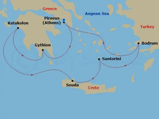 Itinerary schematic diagram