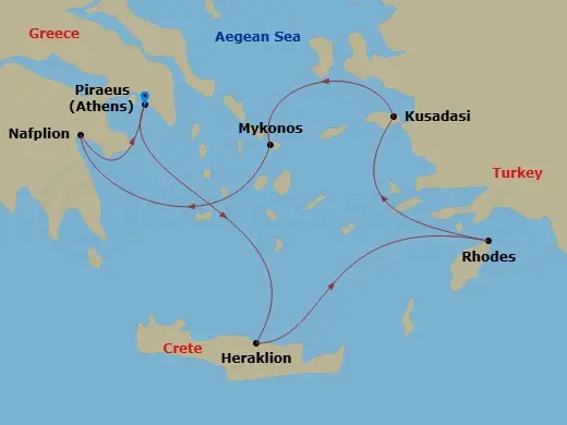 Itinerary schematic diagram
