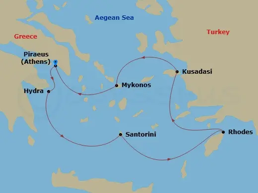 Itinerary schematic diagram