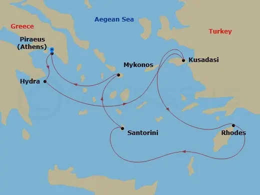 Itinerary schematic diagram