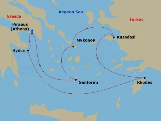 Itinerary schematic diagram