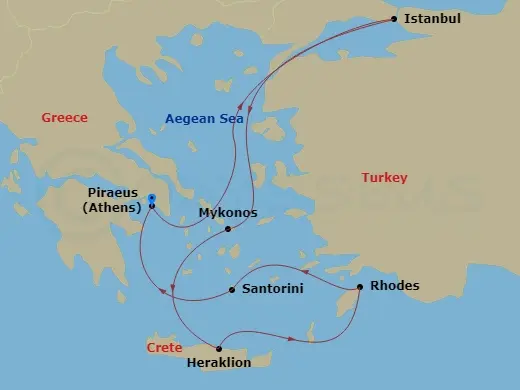 Itinerary schematic diagram