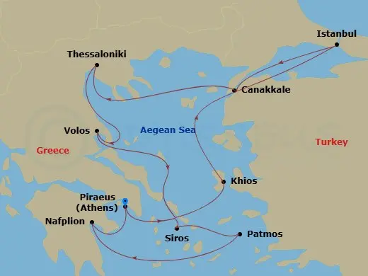 Itinerary schematic diagram
