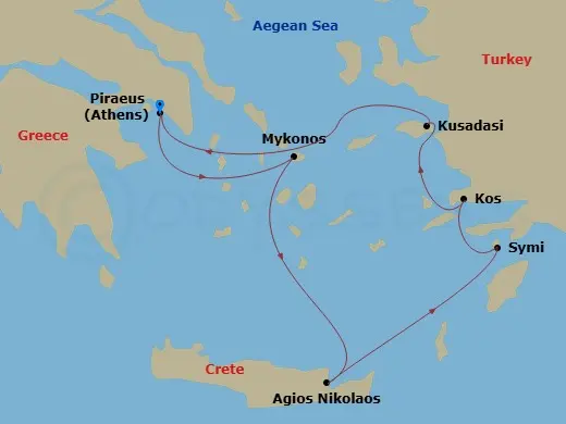 Itinerary schematic diagram