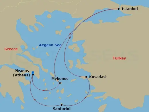 Itinerary schematic diagram