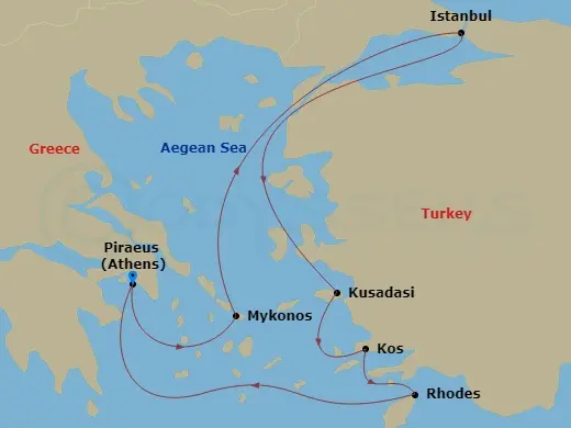 Itinerary schematic diagram