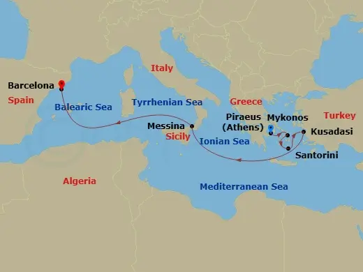 Itinerary schematic diagram