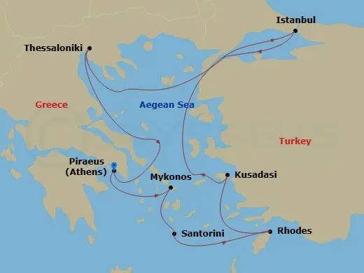 Itinerary schematic diagram