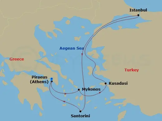 Itinerary schematic diagram