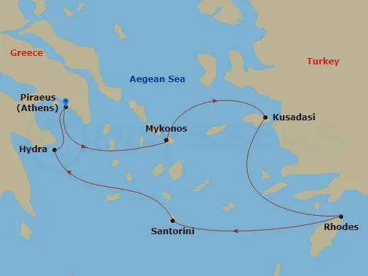 Itinerary schematic diagram