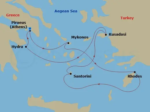 Itinerary schematic diagram