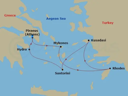 Itinerary schematic diagram