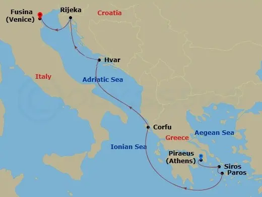 Itinerary schematic diagram