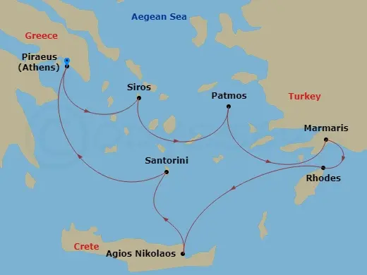 Itinerary schematic diagram