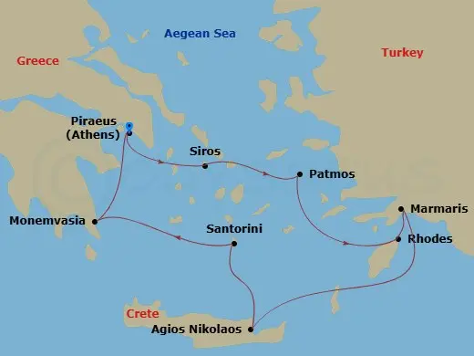 Itinerary schematic diagram