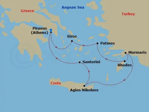 Itinerary schematic diagram