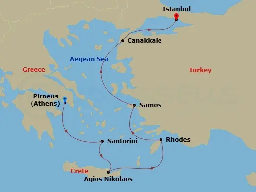 Itinerary schematic diagram