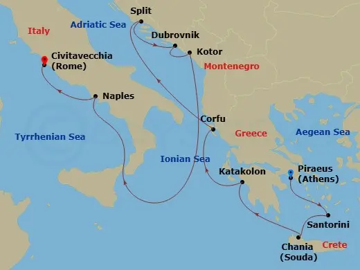 Itinerary schematic diagram