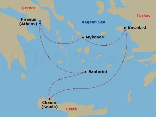 Itinerary schematic diagram