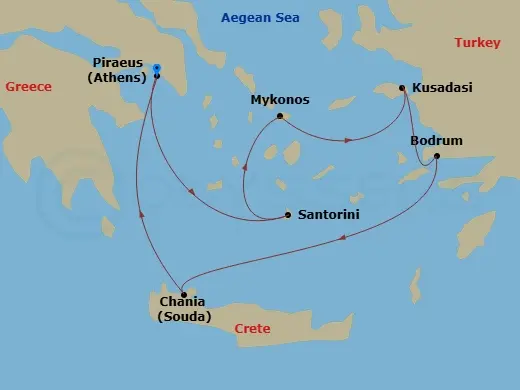 Itinerary schematic diagram