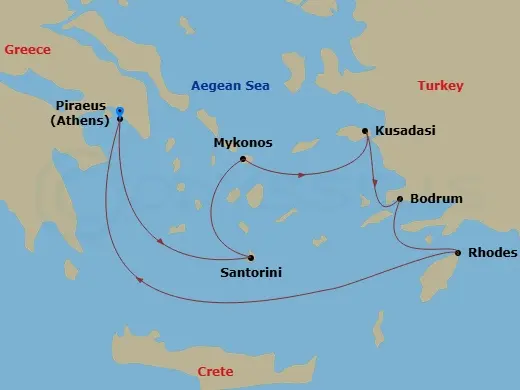 Itinerary schematic diagram
