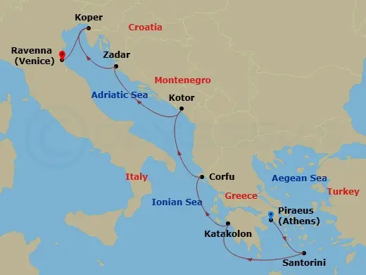 Itinerary schematic diagram