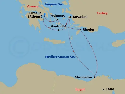 Itinerary schematic diagram