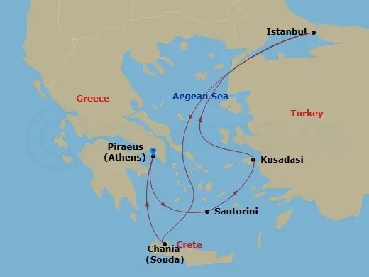 Itinerary schematic diagram
