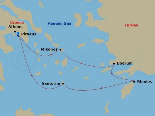 Itinerary schematic diagram