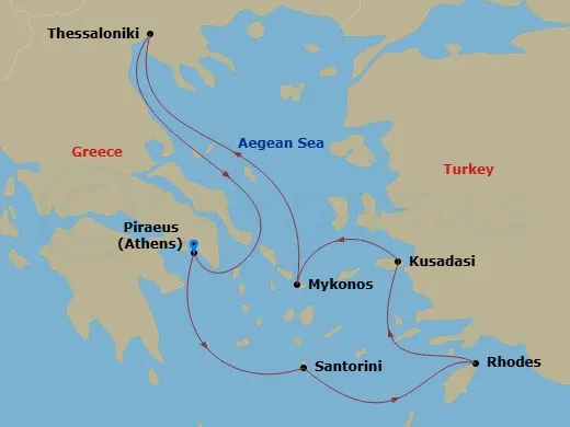 Itinerary schematic diagram