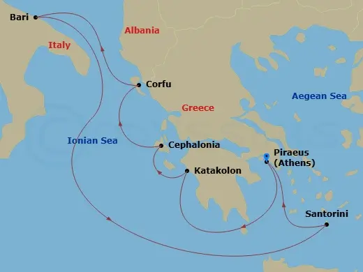 Itinerary schematic diagram