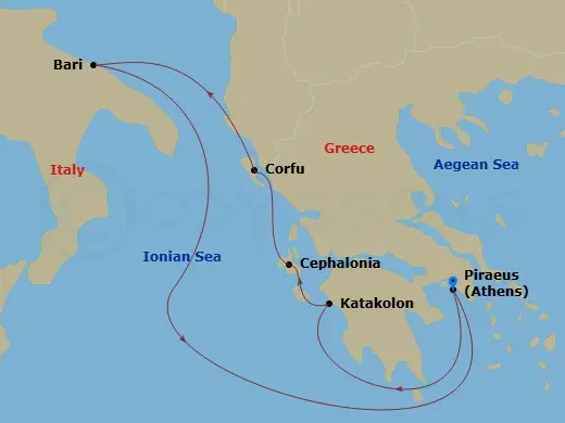 Itinerary schematic diagram