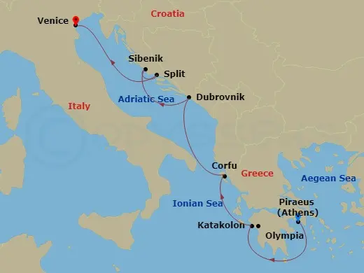 Itinerary schematic diagram