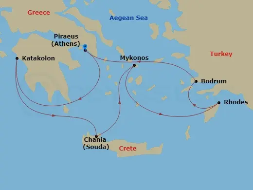 Itinerary schematic diagram