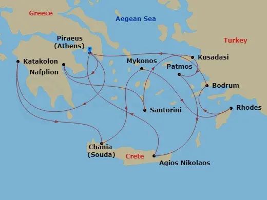 Itinerary schematic diagram