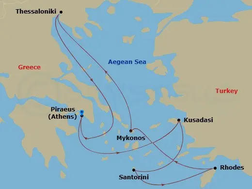 Itinerary schematic diagram